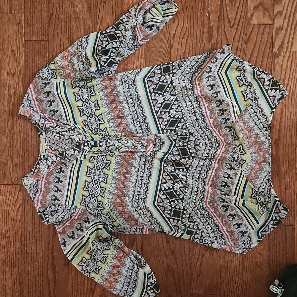Democracy Peasant Boho Top Multicolored Size L